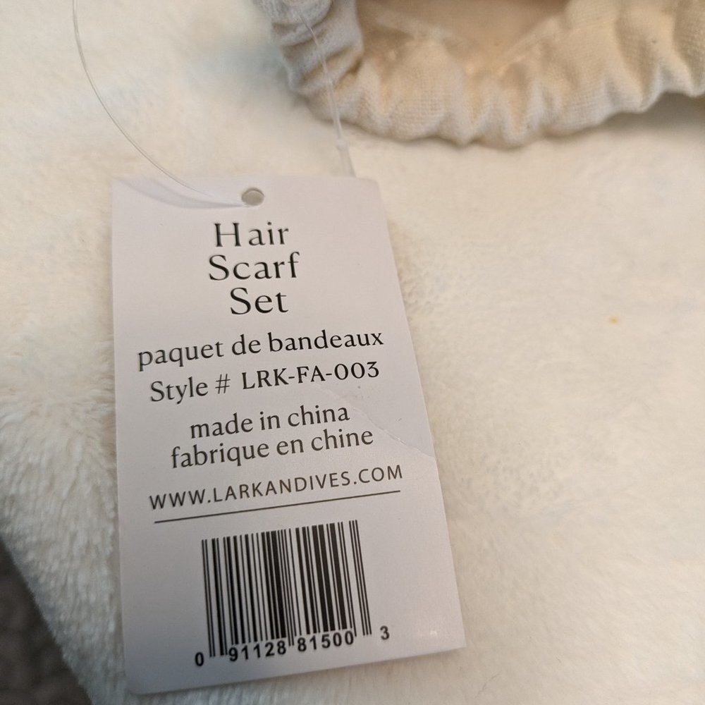 🌸 Lark & Ives Minimalist Hair 2 Scarf Bundle Set w/ Canvas Bag NWT - Picture 5 of 12